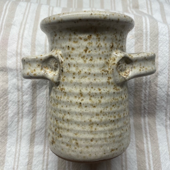 Vintage Signed Art Pottery Stoneware Toothbrush Holder/Cup with Cowboy Face - Picture 4 of 7